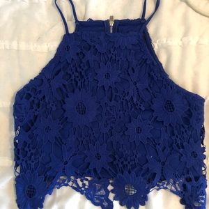 Lace Overlay Crop Top